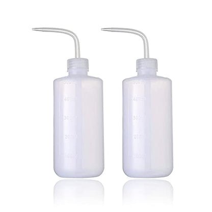 2PCS Squeeze Bottles - 500ml Tattoo Bottles Squirt Bottle | Tattoo Spray Bottles Squirt Bottle Tattoo Wash Bottles For Tattooing with Measure(16.9oz) for Medical Lab Succulent Watering - size: 16.9 Ounces
