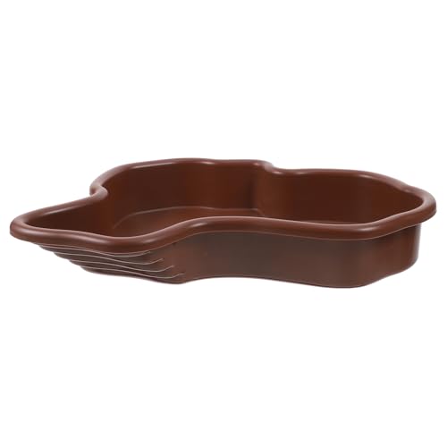 Large Turtle Bath Basin Reptile Soaking Tub Plastic Terrarium Water Dish for Tortoise Habitat and Feeding, Oversized Turtle Pool for Reptile Bathing and Feeding Use