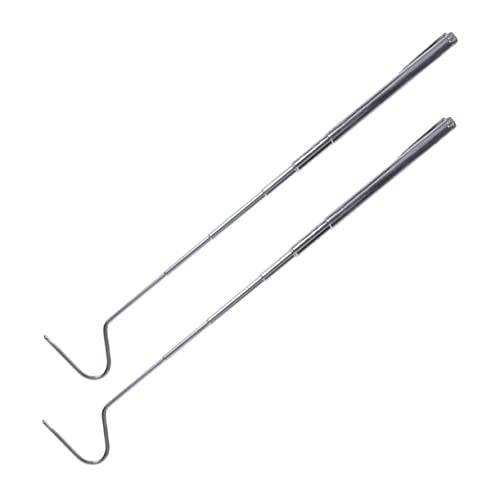 Veemoon 2pcs Retractable Snake Hooks for Reptile Catching Lightweight Grabbing Tool for Snakes Portable Design for Outdoor Adventures and Wildlife Handling