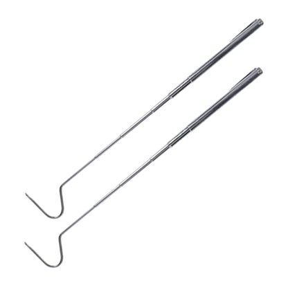 Veemoon 2pcs Retractable Snake Hooks for Reptile Catching Lightweight Grabbing Tool for Snakes Portable Design for Outdoor Adventures and Wildlife Handling