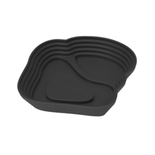 Reptile Bathing Pool Reptile Feeding Water Bowl Turtle Water Bowl Reptile Feeding Dish for Bearded Dragons Pet Supplies Bath, Small, Black - color: Small, size: Black