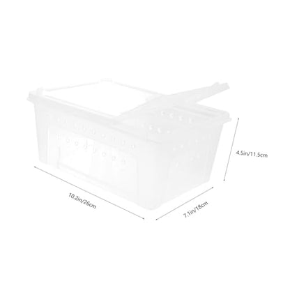 Abaodam 1Pc Transparent Reptile Feeding Box with Double Doors Escape Design for Spiders Geckos Turtles and Frogs Durable Material with Ventilation for Optimal