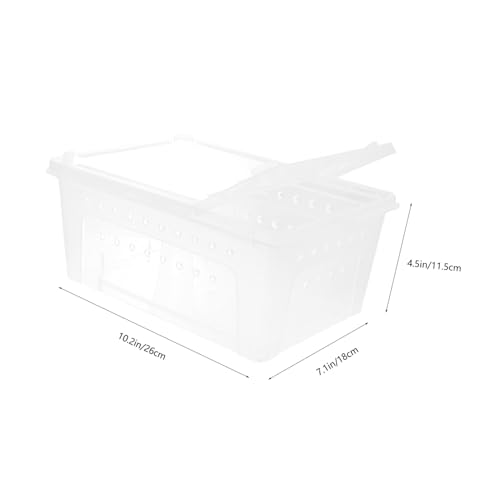 Abaodam 1Pc Transparent Reptile Feeding Box with Double Doors Escape Design for Spiders Geckos Turtles and Frogs Durable Material with Ventilation for Optimal