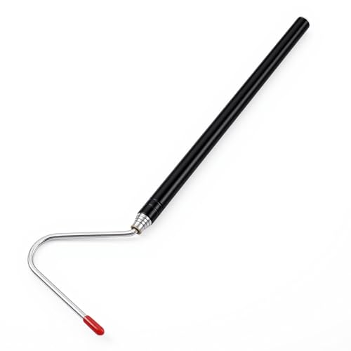 Bremorou Snake Hook Retractable 39.37 Inch Stainless Steel Extensible Snake Hook with Non-Slip Handle Heavy Duty Reptile Snake Stick Pick-Up Handling Tool for Safe Handling