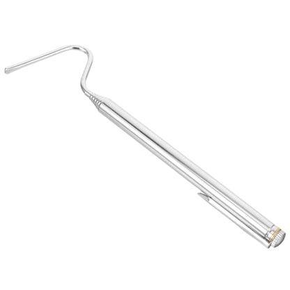 BESTonZON Retractable Stainless Steel Snake Hook Reptile Grabber Tool White Extendable Snake Catching Tool for Professional Reptile Handling and Outdoor Use