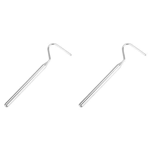 AYNEFY Reptile Feeding Tools,2Pcs RTelescoping Snake Reptile Catcher Capture Hook Stainless Steel Extensible Reptile Capture Hook Reptile Hatching Supplies