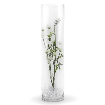 WGVI Quality Thick Weighted Tall Clear Cylinder Glass Vases, 4" W x 16" H, Flower Arrangement Floating Candle Holders Wedding Centerpieces Event Floral Container Accent Home Decor, 1 Piece - size: 4"x16"H