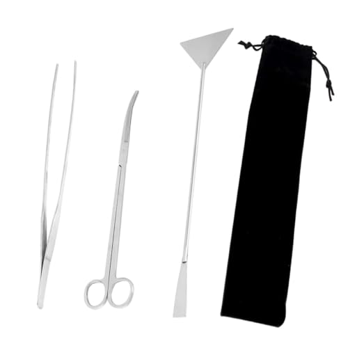 1Set Stainless Steel Aquarium Cleaning Tools Kit Aquatic Plant Tool with Pouch for Fish Tank Maintenance and Plant Trimming and Flexible for Precise Care