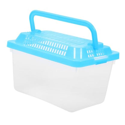 Yardwe Transparent Portable Aquarium Turtle Box for Hamsters and Reptiles Transport Container for Small Pets for Travel and Outdoor Adventures