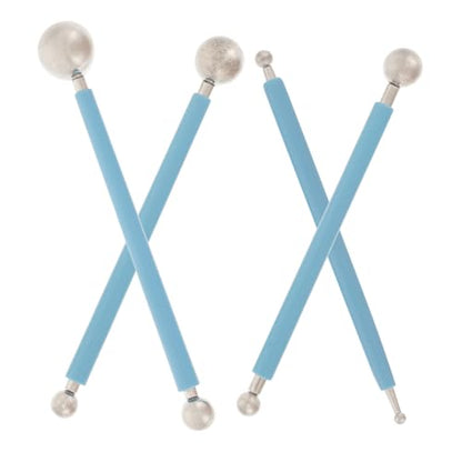 DOITOOL 3sets Double-Ended Clay Ball Rod for Sculpture Modeling Clay Tools Set Stainless Steel Ball Stylus for Craft 4pcs*3