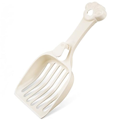Depets Cat Litter Scoop, Litter Scoop with Wide Slats, Kitty Litter Scooper for Pine Pellets, Durable Plastic Litter Sifter Scoop - Designed for Easy Sifting, Milky White | Litter Scoop with Wide Slats, Durable Plastic Litter Sifter Scoop - Designed for E