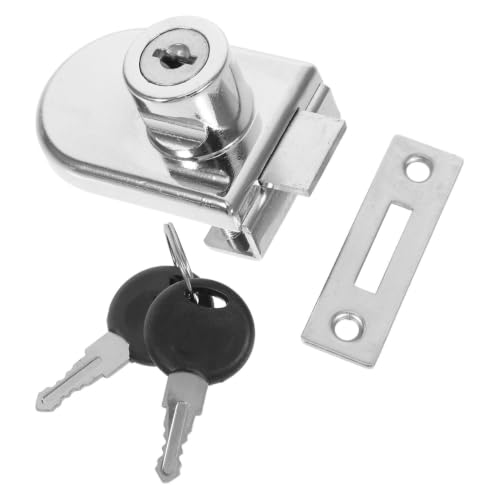 Cabilock Sliding Glass Door Lock for Display Cases, Keyed Showcase Lock | No-Drill Edge Mount, Zinc Alloy Construction