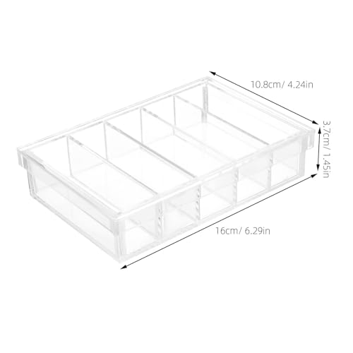 Generic Acrylic Fish Isolation Box with Lid 5 Compartments Resistant to Breaking Specimen Container for Hatchery and Personal Use