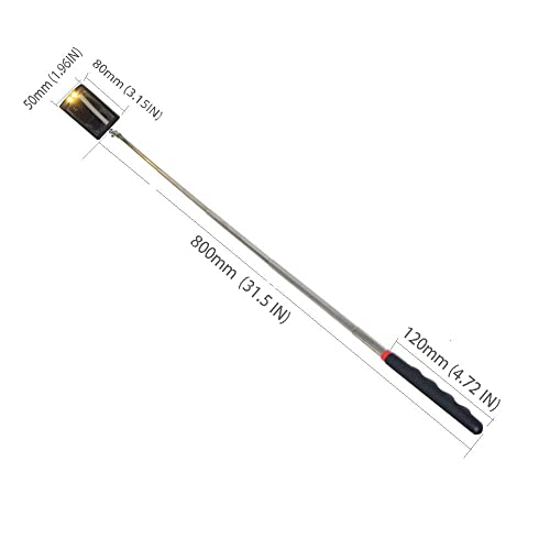Telescoping LED Lighted Flexible Inspection Mirror Lighted 360 Swivel for Extra Viewing Dead Angle, Line of Sight Obstacle Area Mechanic Automotive Gifts