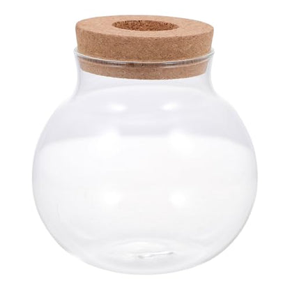 Glass Ecological Bottle with Lid for Fish Keeping and Moss Micro Landscaping Terrarium Home Decorative Glass Container for Small Aquatic Plants and DIY Ecosystems