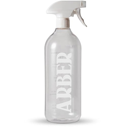 32 oz Spray Bottle for Plants - Misting Refillable Trigger Sprayer | ARBER's Translucent refillable trigger sprayer with fine mist to stream settings; leakproof heavy-duty plastic for gardening