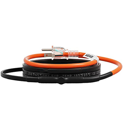 VEVOR Self-Regulating Pipe Heating Cable, 18-feet 5W/ft Heat Tape for Pipes Freeze Protection, Protects PVC Hose, Metal and Plastic Pipe from Freezing, 120V - size: 18 Feet