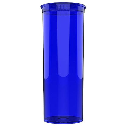 60 Dram CR Plastic Packaging Pop Top Containers - Child Resistant Travel Holder Vial Bottles - 75 qty (Translucent Blue) - color: Translucent Blue