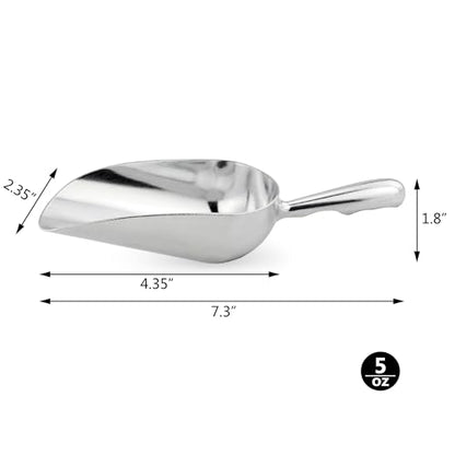 New Star Foodservice 34509 One-Piece Cast Aluminum Round Bottom Bar Ice Flour Utility Scoop, 5-Ounce, Silver (Hand Wash Only) - size: 5-Ounce