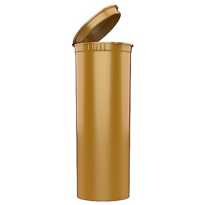 60 Dram CR Plastic Packaging Pop Top Containers - Child Resistant Travel Holder Vial Bottles - 75 qty (Gold) - color: Gold
