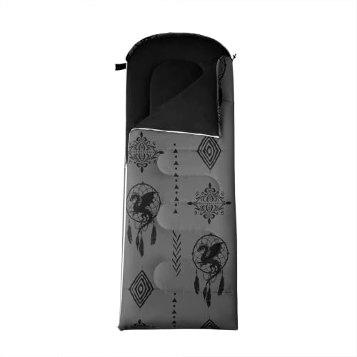 Erosebridal Sugar Skull Sleeping Bags Adults Cold Weather Southwestern Aztec Western Camping Blanket Sleeping Wrap Sleep Bag - color: Black Grey 5