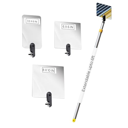 Inspection Mirror Telescoping Pole, Lightweight & Durable, 3 ft - 6 ft Pole, 3 Size Acrylic Mirror - size: 3 Size Acrylic Mirror, style: 3 ft - 6 ft Pole