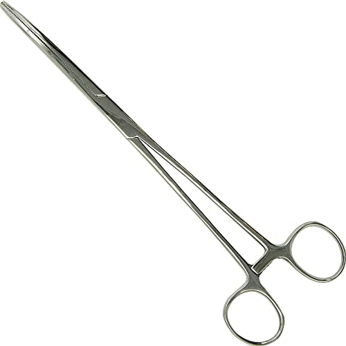 Pean Hemostat Straight and Curved Multipurpose Locking Tweezer Clamps Serrated, Stainless Steel - Hemostats for Nurses, Fishing Forceps, Crafts and Hobby - style: Straight