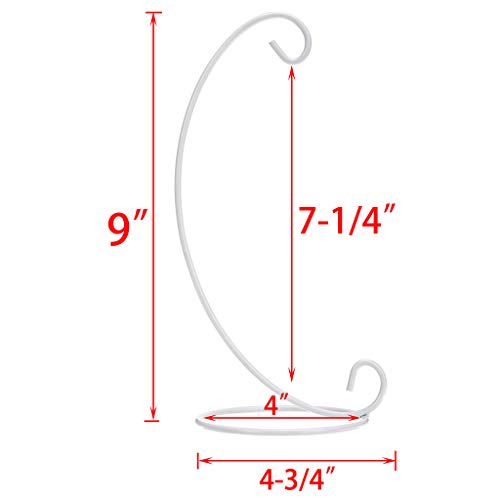 OwnMy 10PCS White Ornament Display Stand Holder Iron Ornament Hanger Stands | Metal Tabletop Ornament Stands for Display, Ornament Hanging Racks for Hanging Witch Balls, Crystal Ball, Air Plant Terrarium