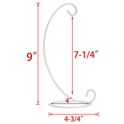OwnMy 10PCS White Ornament Display Stand Holder Iron Ornament Hanger Stands | Metal Tabletop Ornament Stands for Display, Ornament Hanging Racks for Hanging Witch Balls, Crystal Ball, Air Plant Terrarium