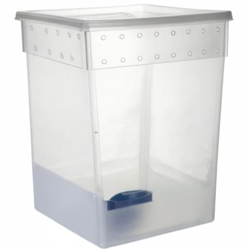 OMEM Portable Reptile Terrarium Habitat for Mini Pet Houses Breathable Holes Stackable Container (Extra H) - size: 1PCS-Clear-Extra H