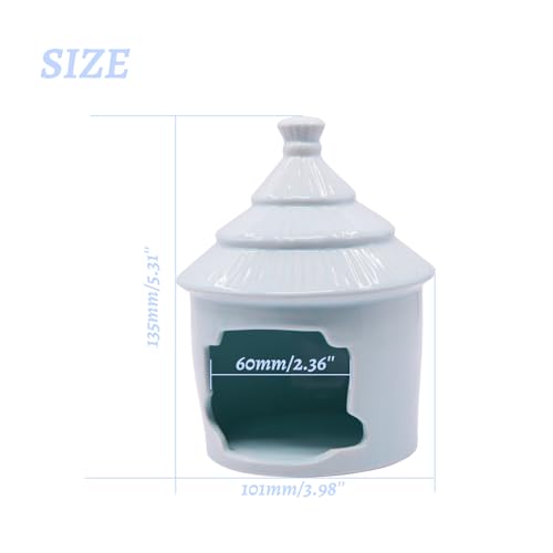Saim Cute Aquarium Decorations Ceramic Palace Little Grass Hut Shaped Toad House, Betta Fish Tank Accessory Decor Ornament Hideout Pleco Cave for Fish Playing or Hiding - Blue - color: Blue
