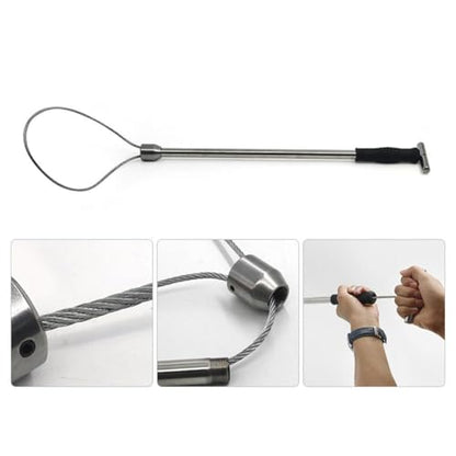 Pig Catcher Pole,Dog Catcher Pole,Animal Control Pole,Stainless Steel Pig Contro Holder,Dog Catch Rod Noose Holder Tool,for Dog Pig Swine Animals Livestock - color: Green Sliver