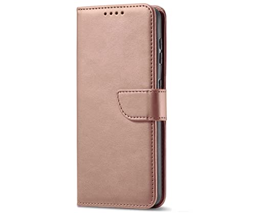 PT Wallet ID Credit Card Holder Cover Phone Case Accessories Compatible for Cricket Outlast U680AC + Gift Stand (Rose Gold)
