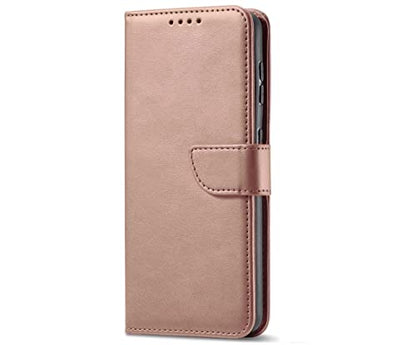 PT Wallet ID Credit Card Holder Cover Phone Case Accessories Compatible for Cricket Outlast U680AC + Gift Stand (Rose Gold)