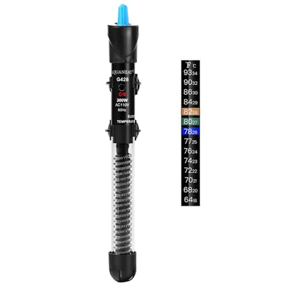 AQUANEAT Aquarium Heater, 300W Fish Tank Heater, Adjustable Submersible Water Thermostat with Thermometer - size: 300W