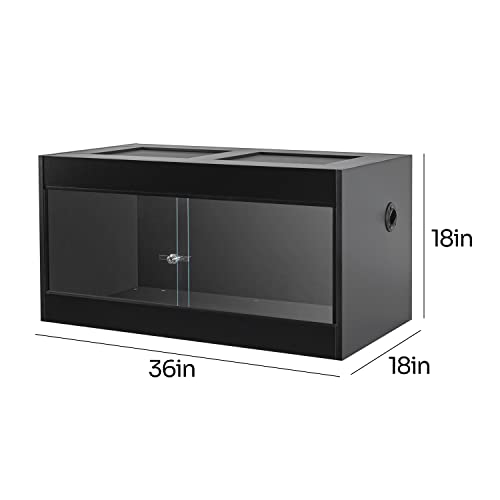 50 Gallon Reptile Enclosure, 36" x 18" x 18" Wooden Reptile Terrarium with Double Hinge Sliding Doors & Top Screen Ventilation, Better Heat Preservation, Suitable for Bearded Dragon Gecko Ball Python