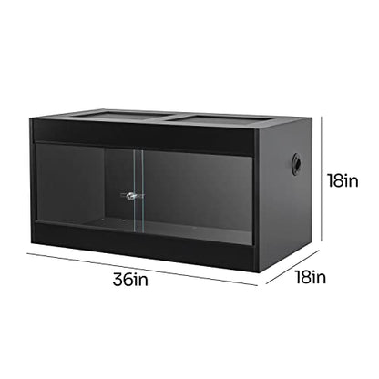 50 Gallon Reptile Enclosure, 36" x 18" x 18" Wooden Reptile Terrarium with Double Hinge Sliding Doors & Top Screen Ventilation, Better Heat Preservation, Suitable for Bearded Dragon Gecko Ball Python