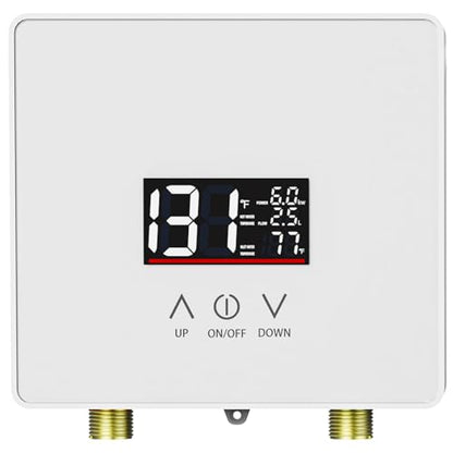 Tankless Water Heater Electric, 240V 6000W Under Sink Instant Hot Water Heater with Digital Display & Touch Screen, On-Demand Point-of-Use for Kitchen Bathroom Laundry RV - Energy Saving - color: White