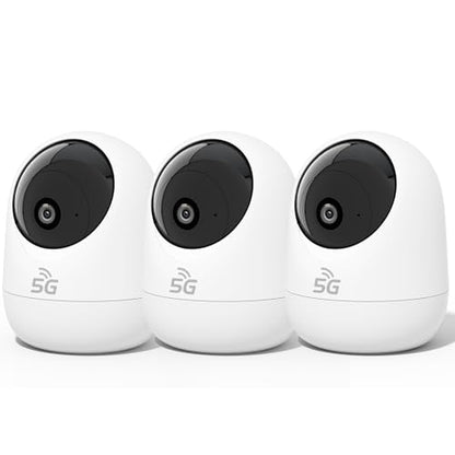 Rraycom 3Pack 4MP Indoor Baby & Pet Monitor Camera, 360° Auto Tracking, Cry & Sound Detection, Dual-Band 2.4G/5G WiFi, SD & Free Cloud Storage, Alexa & Google Home Compatible - size: 3Pack