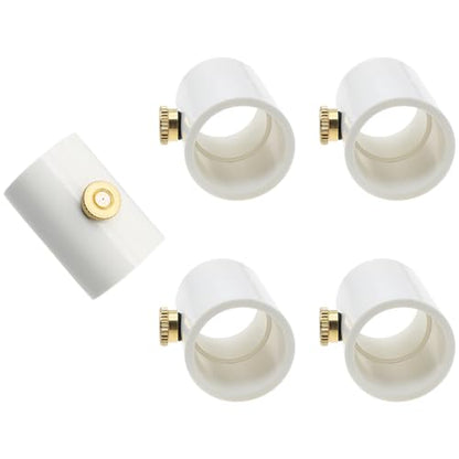 5 Pcs PVC Mist Nozzle Coupling with Brass Mist Nozzle for 1/2 Inch PVC Pipe for Greenhouse Outdoor Misting Cooling System (White)