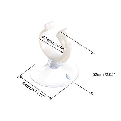 uxcell Aquarium Suction Cup Clips Airline Tube Holders Clamps for Fish Tank Clear 24mm 20Pcs - size: 24mm