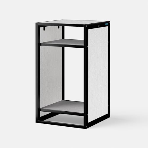 Metal Aquarium Stand for 20 Gallon Fish Tank, Washed Oak | 45x45x80cm; 3-tier metal frame, wood shelves - color: Washed Oak Wood, size: W17.7 x D17.7 x H31.5 in(45X45X80cm)