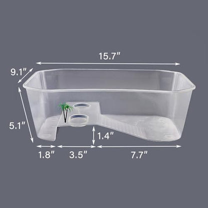 PINVNBY Plastic Turtle Tank with Basking Platform,2 PCS Aquatic Turtle Tank with Artificial Tree,Turtle Breeding Box & Hermit Crab Habitat Terrariums Easy to Clean,Durable,Safe(White) - color: White, size: 【2 PCS】