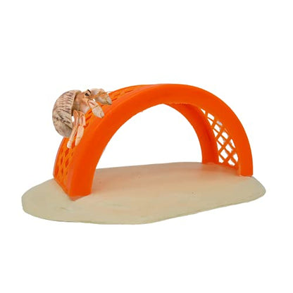 Needzo Plastic Colorful Bridge Toy for Hermit Crabs and Small Animals, Bridges for Reptile Cages, 3 x 6.5 Inches (Bridge with Base)