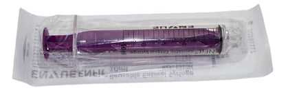 Envue ENFit 10mL Reusable O-Ring bFed Syringe for Tube Feeding, 25-Pack, Purple Plunger