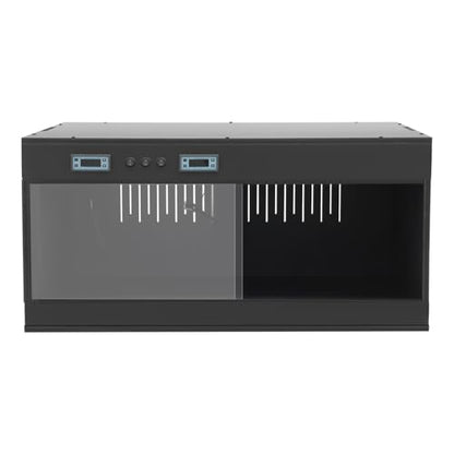 Dual Temperature Control Reptile Enclosure, LCD Display Breeding Cage PVC Panoramic View Habitat for Insect Gecko Chameleon Pet Raising (Black) - color: Black