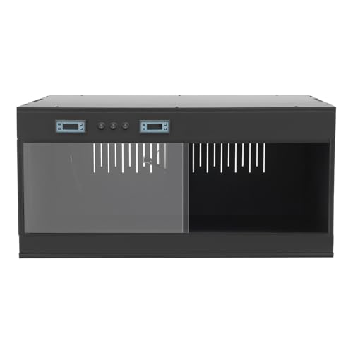 PVC Reptile Terrarium Tanks Enclosure for Chameleons Lizards Snakes, Reptile Pet Breeding Box ReptileHabitat with Two Independent Temperature Control and Glass Sliding Door (Black) - color: Black