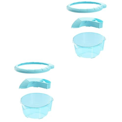 POPETPOP 2pcs Turtle Tank Integrated Basking Area Aquarium for Pet Turtles Habitat for Healthy Breeding and Easy Cleaning