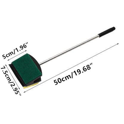 MiOYOOW Fish Tank Algae Scraper, Double Sided Aquarium Cleaning Tool with Long Handle, Reusable Water Tank Scrubber for Glass Acrylic Plastic Tanks - color: 50*7.5cm/19.68*2.95"