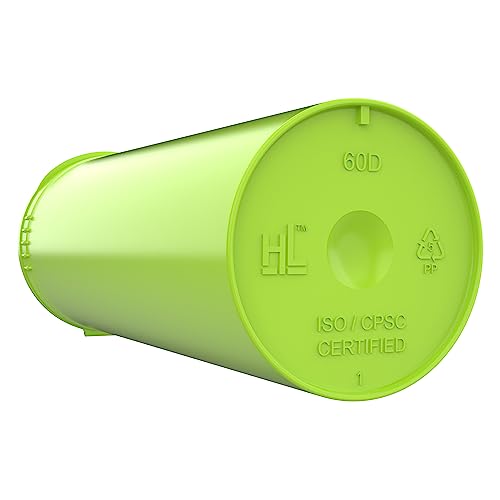 60 Dram CR Plastic Packaging Pop Top Containers - Child Resistant Travel Holder Vial Bottles - 75 qty (Lime Green) - color: Lime Green